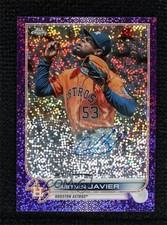 2022 Chrome Veteran Purple Speckle Refractor 251/299 Cristian Javier Auto 0s1o
