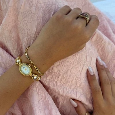 Unbranded Women's Gold and Pink Watch