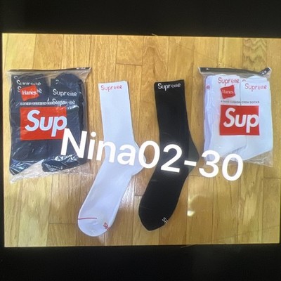 Supreme Hanes Pink Crew Socks 4 Pack Size 6-12 Mens Authentic