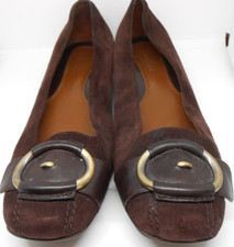 Women's Brown Suede Dress Flats Cole Haan Size 8 B Excellent Preowned Condition