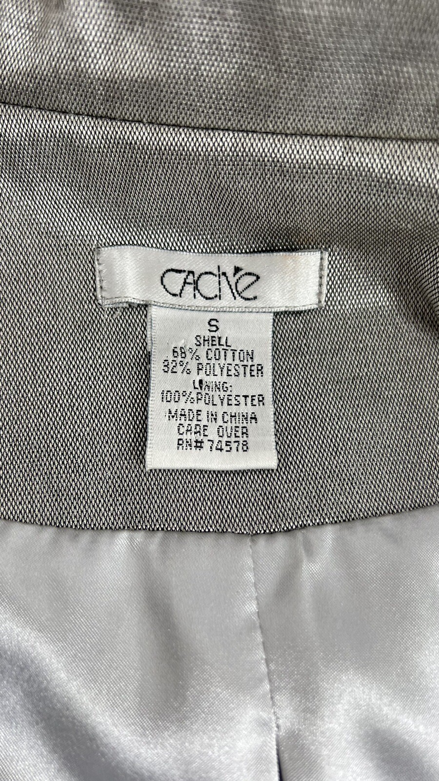 CACHE Jacket Small  Metallic, Chic Silver Full Zi… - image 20