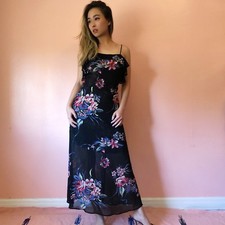 Reformation Floral Print Flounce Midi Dress MSRP $250