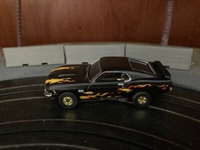 BLACK FLAMED 70 BOSS 429 MUSTANG HO SLOT CAR 1970 Auto World ThunderJet 500 dash