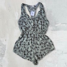 NWT Urban Outfitters Out From Under Green Black Floral Print Romper Boho Size XS