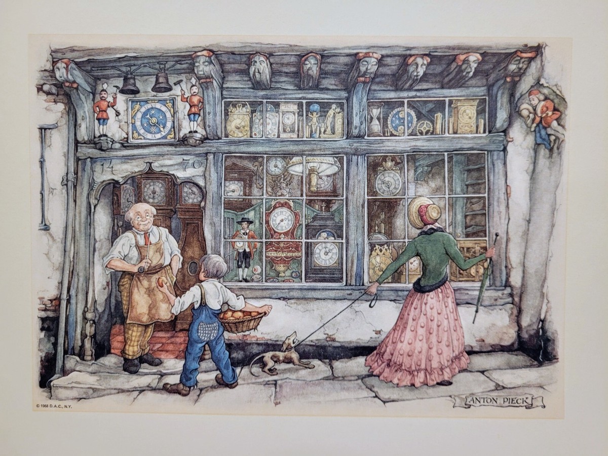 VINTAGE ART OF ANTON PIECK PRINT STREET SCENE 1968 D.A.C.