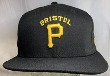 Bristol Pirates Minor League Black New Era 59Fifty Fitted Hat Size 7 1/8