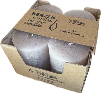 Wenzel Rustic Kerze 80×60 mm 4er Pack Adventskranz Advent Kerzen Stumpenkerzen