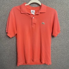 Lacoste Polo Shirt Size 3 Short Sleeve Orange Shirt Cotton