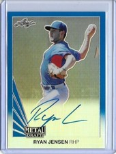 2019 Leaf Metal Draft RYAN JENSEN Throwback Blue Prismatic Auto RC 12/30 Cubs