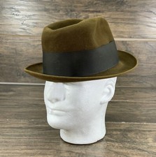 Vintage Dobbs Fedora Hat Mens 7 Camel Brown Fifth Ave 50  s