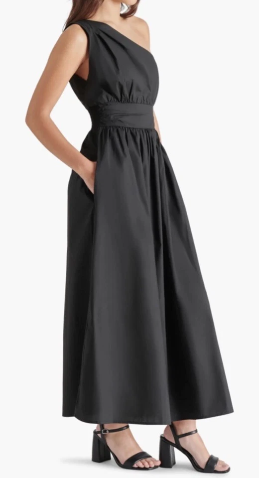 Maxi Vestido/Vestido STEVE MADDEN Heaven Asimétrico Un Hombro - Negro - TALLA S Foto 3 de 4