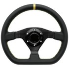 <!--F#f_0-->300mm 11.8' D Style Black Genuine Leather Thickened Spoke Sport Steering Wheel<!--F/-->