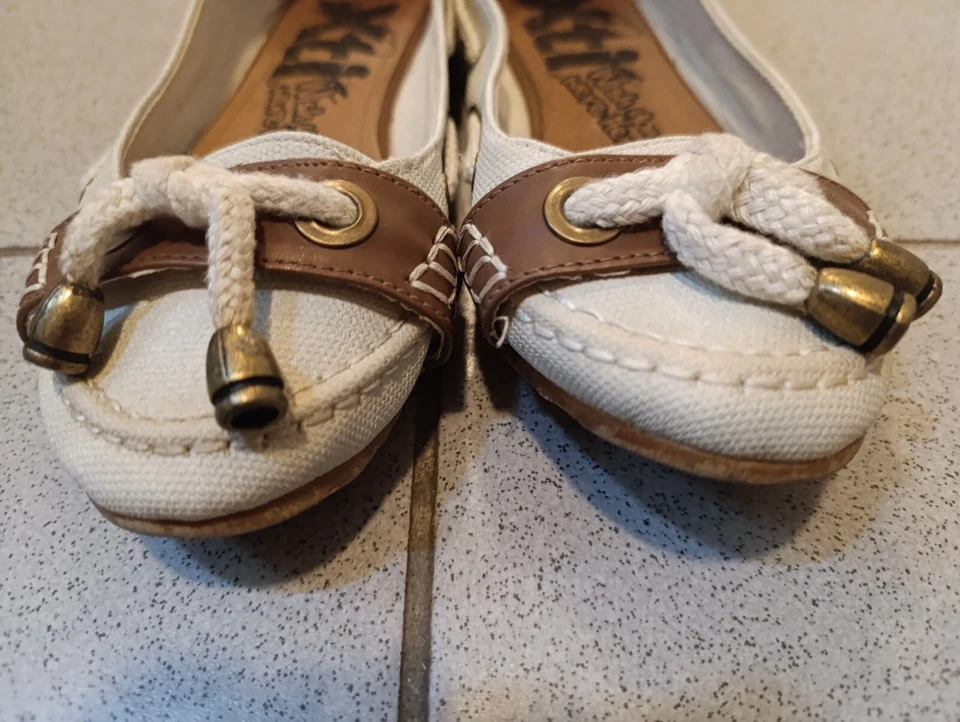 xti schuhe Pumpe 38 Milch-Weiß Textil Leder Sehr Gut - Bild 2 von 4