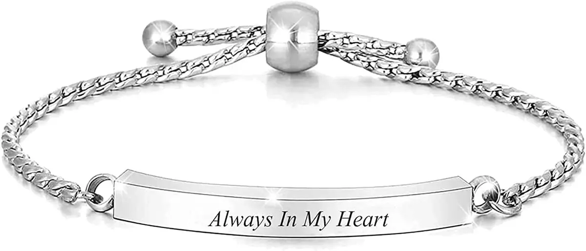 zeqingjw Heart Cremation Bracelet for Ashes Stainless Steel Urn Silver Always