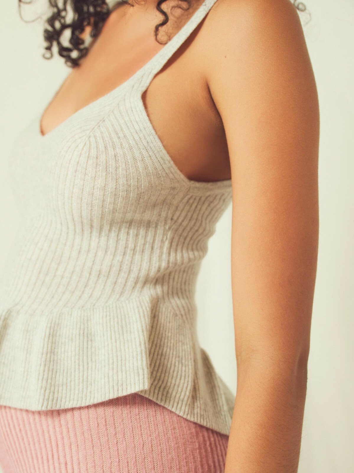 Free People Carissa 100percent Cashmere Cami Top, Grey, X-Small, RRP $78 image 2