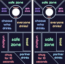 Neon Drinking Game Cornhole Board Wraps w/FREE APPSQUEEGEE #4637