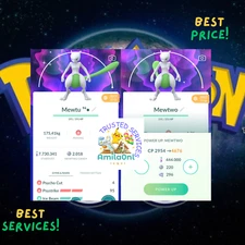 Pokémon - shiny Mewtwo level 50 3 moves  caught (year 2019 or NON) -Tra/De