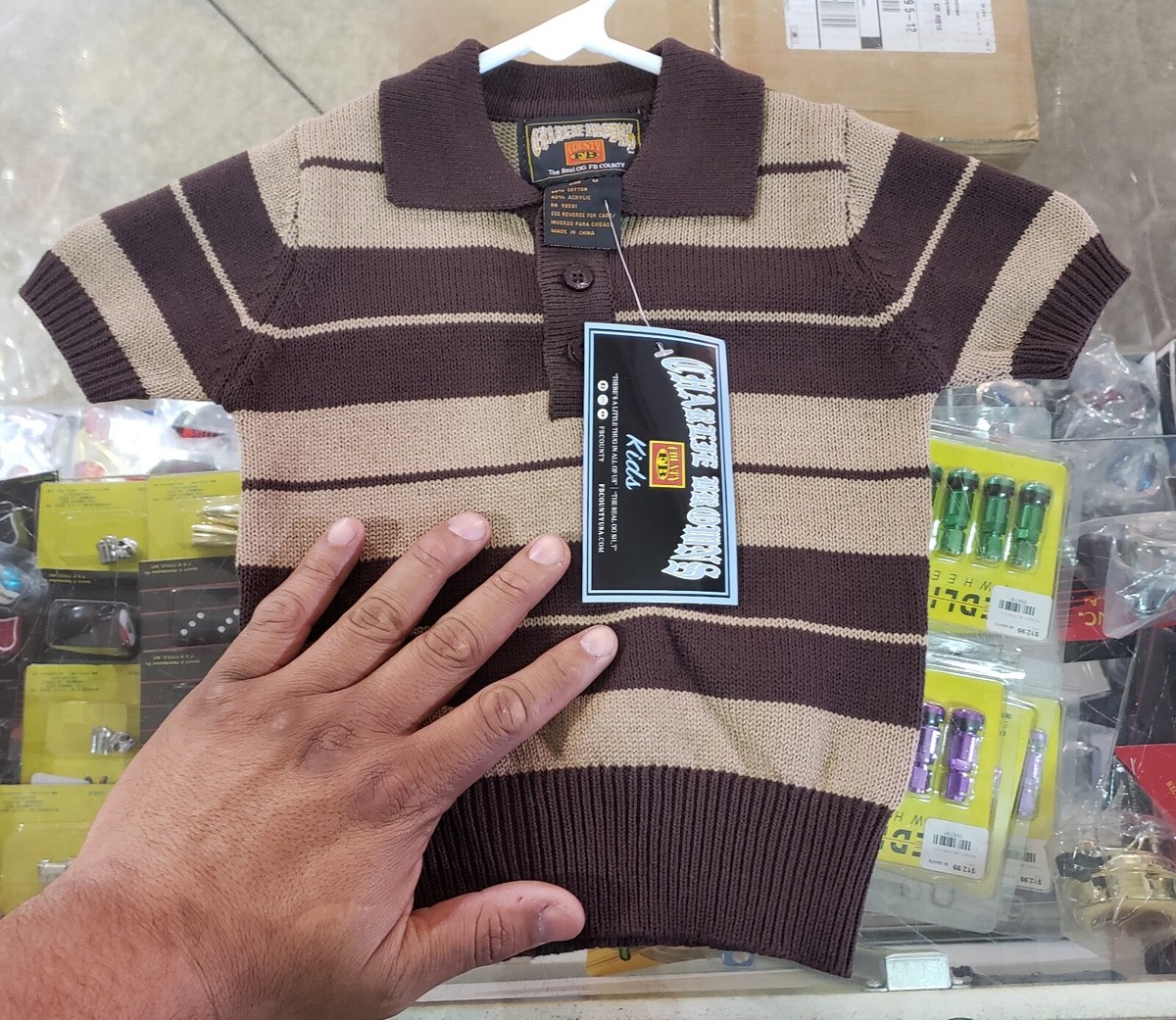 FB County Kids Charlie Brown Shirt Polo Brown Tan New | eBay