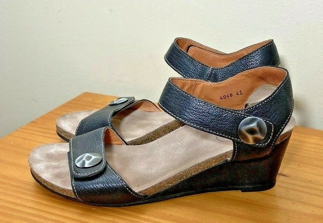 Taos Carosel Black Leather Cork Wedge Sandals sz 41 Womans US 10 - 10.5 | eBay