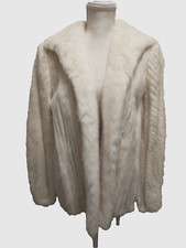Vintage 80's Jorge's Furs Womens Pearl Mink Open Front Coat Jacket Made in USA M