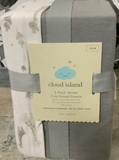    Cloud Island 2 Pack Dark Gray  White Giraffes Fitted Jersey Sheet Crib Set