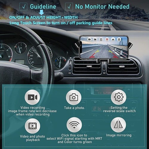 Wireless Heavy Duty Rear View Backup Reversing Camera WIFI APP Cam-Fcar iPoster - Picture 8 of 12