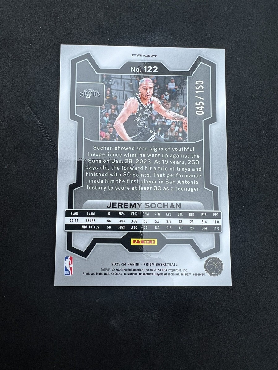 2023-24 Panini Prizm Jeremy Sochan Pandora Premium Prizm /150 San 