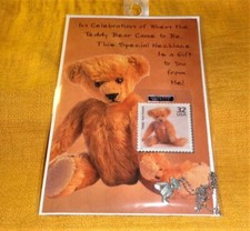 Vintage, "Celebrate the Century" USPS Teddy Bear, Collectable Card with Necklace