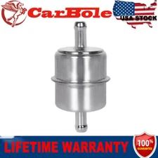 3/8" Hose Carburetor InLine Fuel Filter Chrome Canister Style Universal  PR318