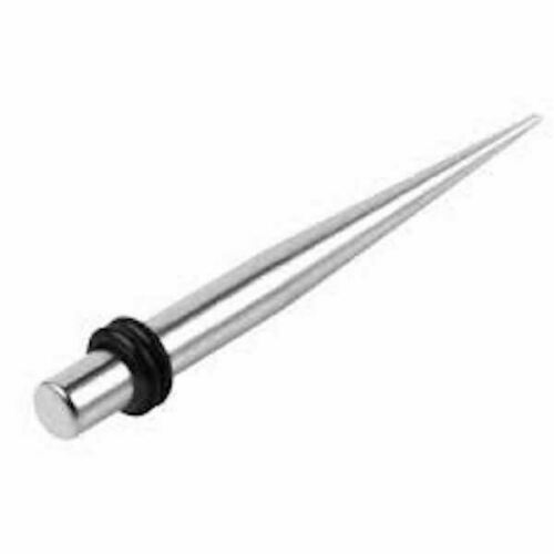 Silver or Rainbow Stainless Steel Ear Taper Stretchers Expanders Kit Plugs - Picture 4 of 4