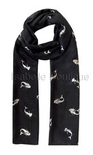 Silver Mermaid Foil Print Scarf Women Light Weight Large size Hijab Shawl Snood