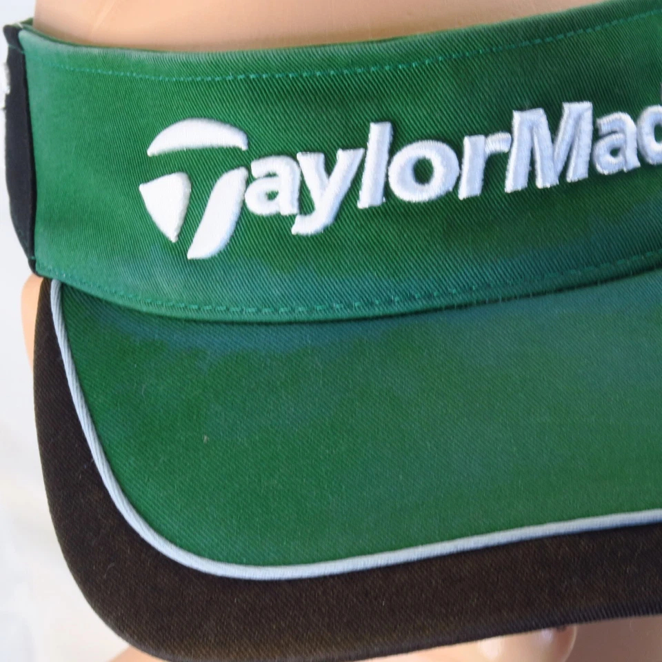 TaylorMade Burner Green Black Hat Gold Sun Visor Tmax Distressed Faded Tee Clubs - Image 2 of 4