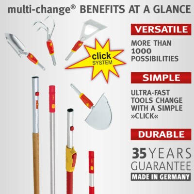 Wolf Garten Multi-Change Draw Hoe - Medium - Cowell's Garden Centre