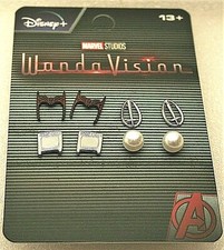 Marvel Studios Wanda Vision 4 Earring Set New Vision Scarlet Witch MIP Sword TV