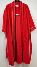 Munsingwear Robe One Size Red Dacron Full Length Pockets with Belt USA Retro
