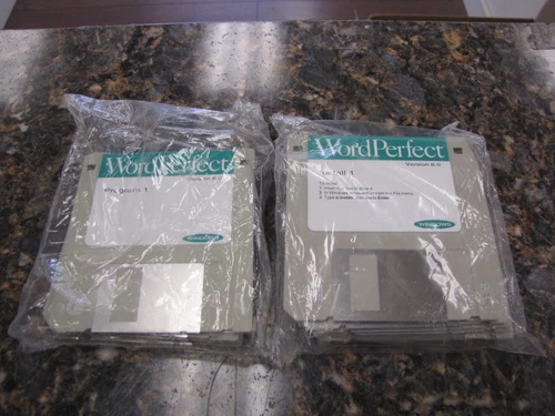 Wordperfect Version 6.0 & Install Software 3.5" Disks - New Sealed - LX21