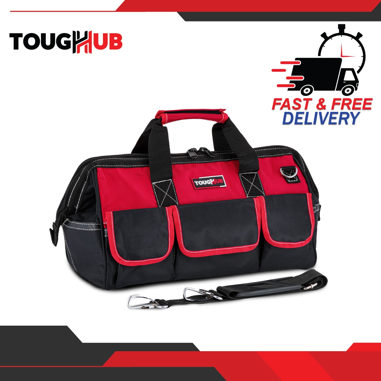 Waterproof Hand Tool Bags 12" & 16" Heavy Duty Multi Pocket Tool Bag