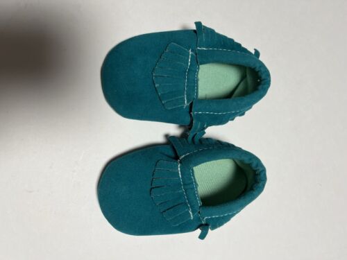 Baby Teal Moccasins Size 12 Month