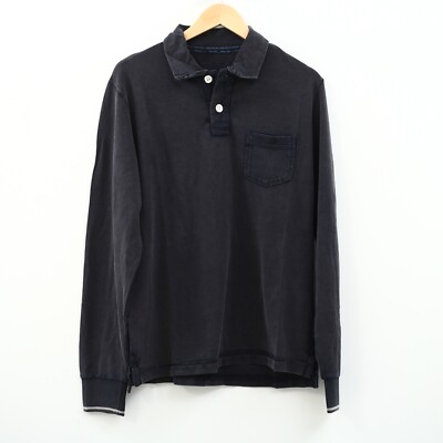 Napapijri Solid Polo Men's T-Shirt Collared Long Sleeve Cotton Pocket L 255910