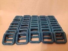 Lot of 50 Square 2" Two Inch Blue Marble Plastic Marbella Macrame Craft Rings