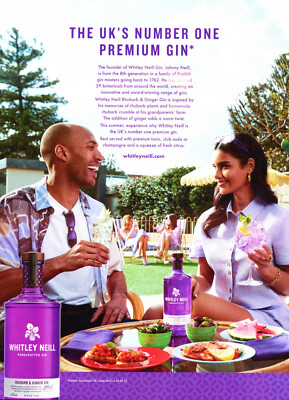 WHITLEY NEILL GIN AD #1 RARE 2021  THE UK'S NUMBER ONE