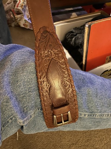 Brighton Girls Leather Belt M 47507 Brown Vintage Western Style 30”wast 35” Long - Picture 4 of 9
