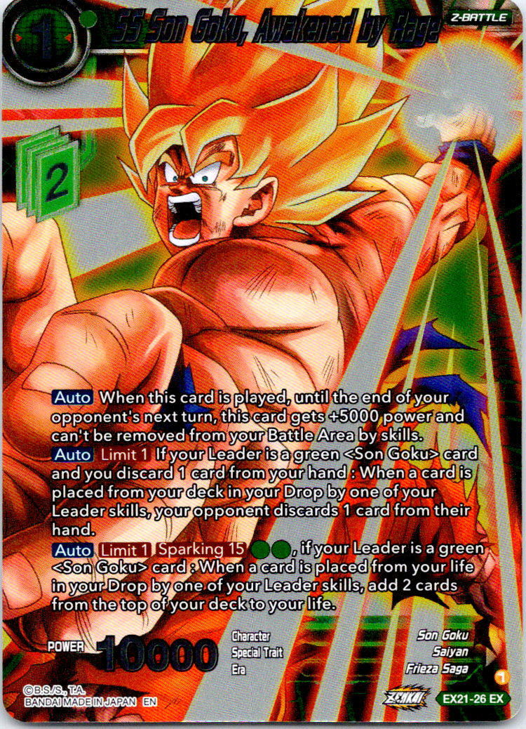 SS Son Goku Awakened by Rage EX21-26 Foil Dragon Ball Super Card