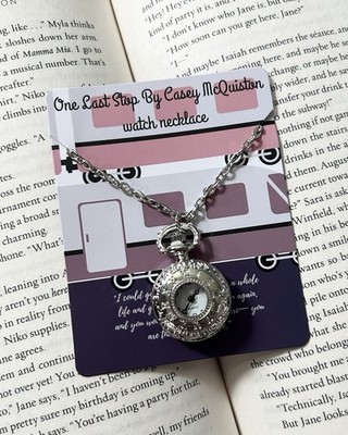 Bookish Box Exclusive One Last Stop Silver Watch Necklace