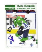 Samuel Johannesson 2026 Custom Springfield Indians Card Signed 1/2