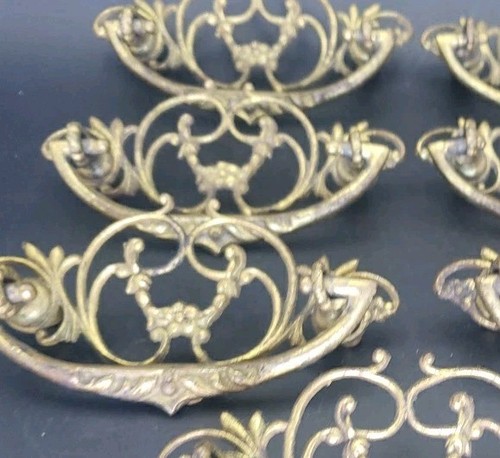 Lot 7 Antique Bronze Furniture Drawer Pulls Handles Reclaimed Hardware Lt 297 - Picture 4 of 13