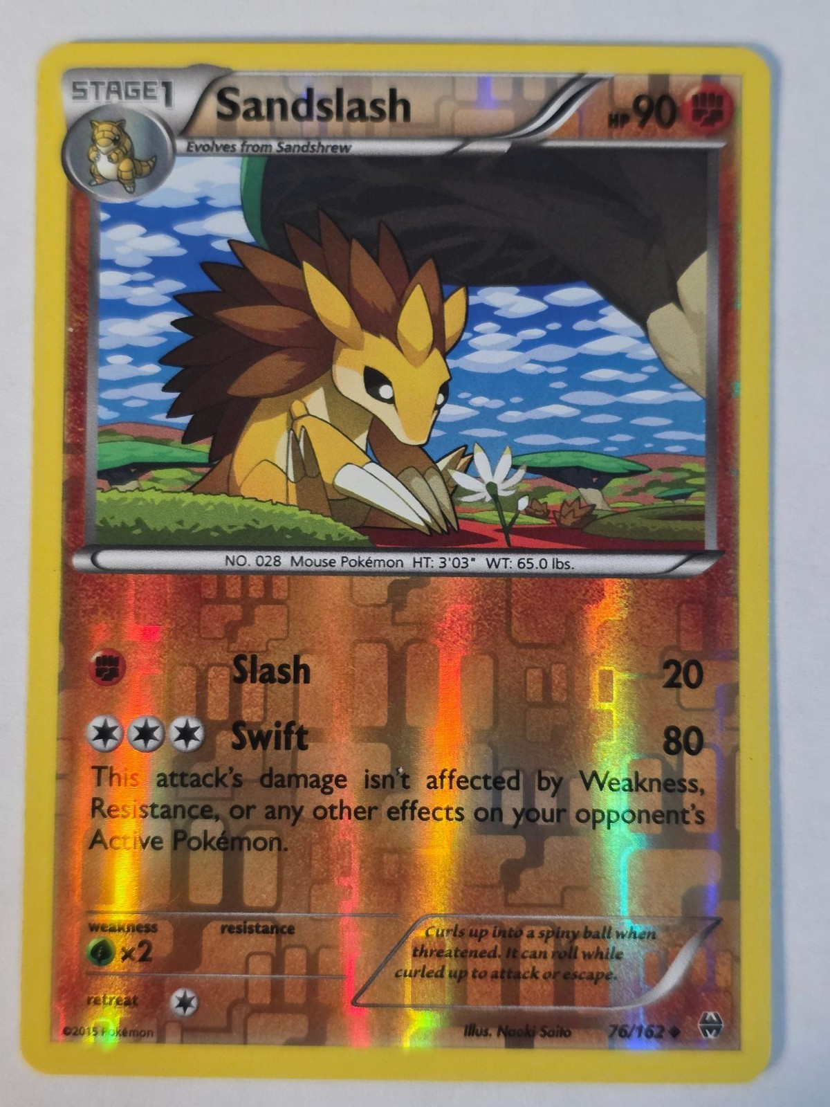 Sandslash 76/162 Uncommon BREAKthrough Pokemon REVERSE HOLO NM