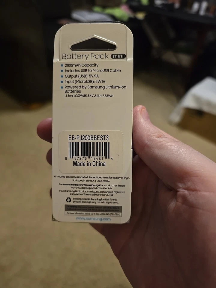 Nuevo Samsung Batería Mini 2100mAh Capacidad USB a Micro USB Cable Foto 2 de 4