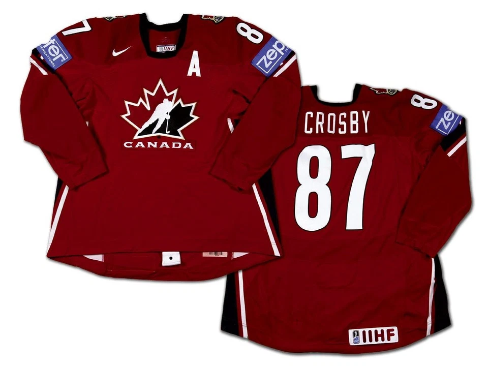 Camiseta Crosby Canadá Edición Equipo Campeón Mundial IIHF 2006 Parche Zepter 64 54 56 Nike Foto 3 de 4