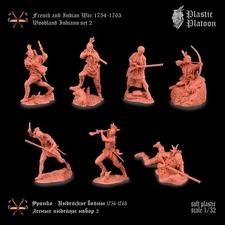 PLASTIC PLATOON Woodland Indians Set # 2 Toy soldiers 1:32  Rare 7 Figures
